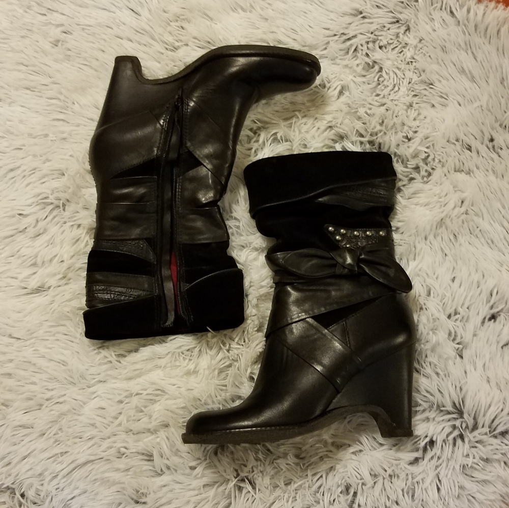 Bronx heels leather  boots size 8